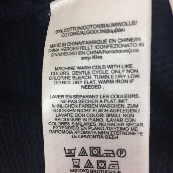 NWT Brooks Brothers' red fleece' navy stripe short sleeve sweater /Medium - Picture 7 of 13